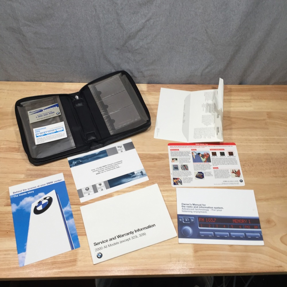 BMW Owners Manual Leather Booklet For 2000 All Models Service Radio Books Black